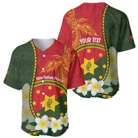 Personalised PNG Isten Hailans Provins Baseball Jersey Papua New Guinea Plumeria Melanesian Pattern LT14 - Polynesian Pride