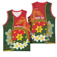 Personalised PNG Isten Hailans Provins Basketball Jersey Papua New Guinea Plumeria Melanesian Pattern LT14 - Polynesian Pride