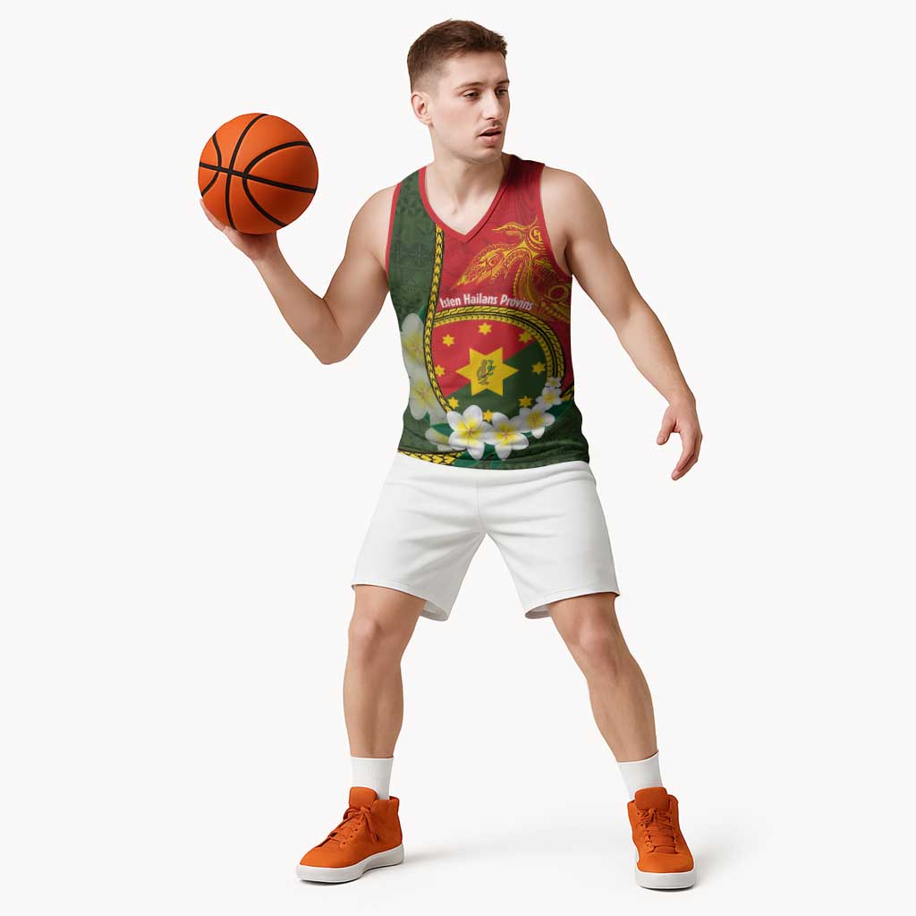 Personalised PNG Isten Hailans Provins Basketball Jersey Papua New Guinea Plumeria Melanesian Pattern LT14 - Polynesian Pride