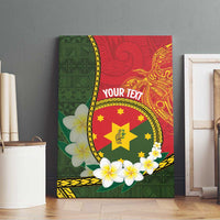 Personalised PNG Isten Hailans Provins Canvas Wall Art Papua New Guinea Plumeria Melanesian Pattern LT14 - Polynesian Pride