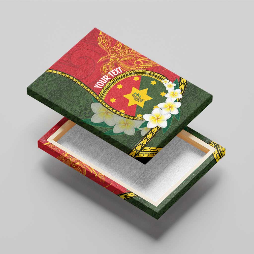Personalised PNG Isten Hailans Provins Canvas Wall Art Papua New Guinea Plumeria Melanesian Pattern LT14 - Polynesian Pride