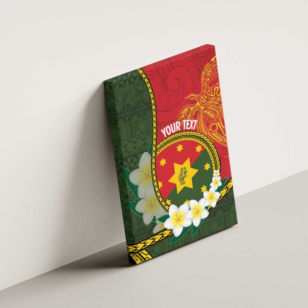 Personalised PNG Isten Hailans Provins Canvas Wall Art Papua New Guinea Plumeria Melanesian Pattern LT14 - Polynesian Pride