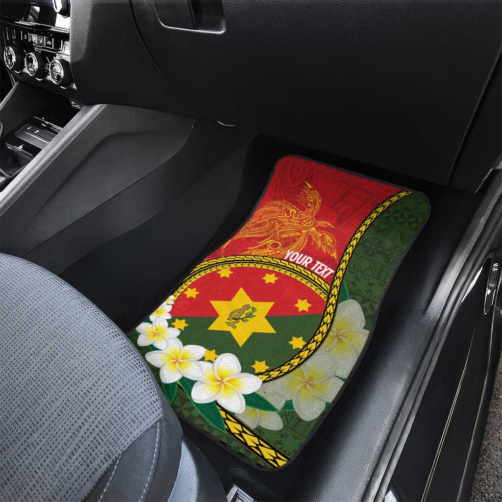 Personalised PNG Isten Hailans Provins Car Mats Papua New Guinea Plumeria Melanesian Pattern LT14 - Polynesian Pride