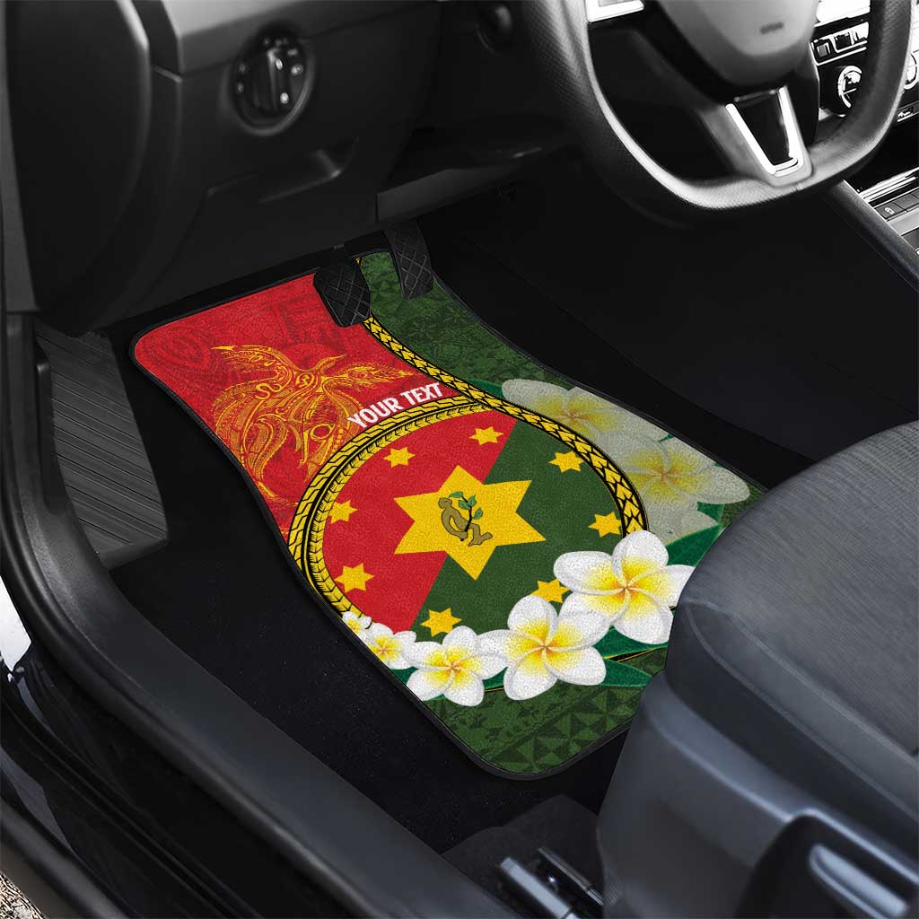 Personalised PNG Isten Hailans Provins Car Mats Papua New Guinea Plumeria Melanesian Pattern LT14 - Polynesian Pride