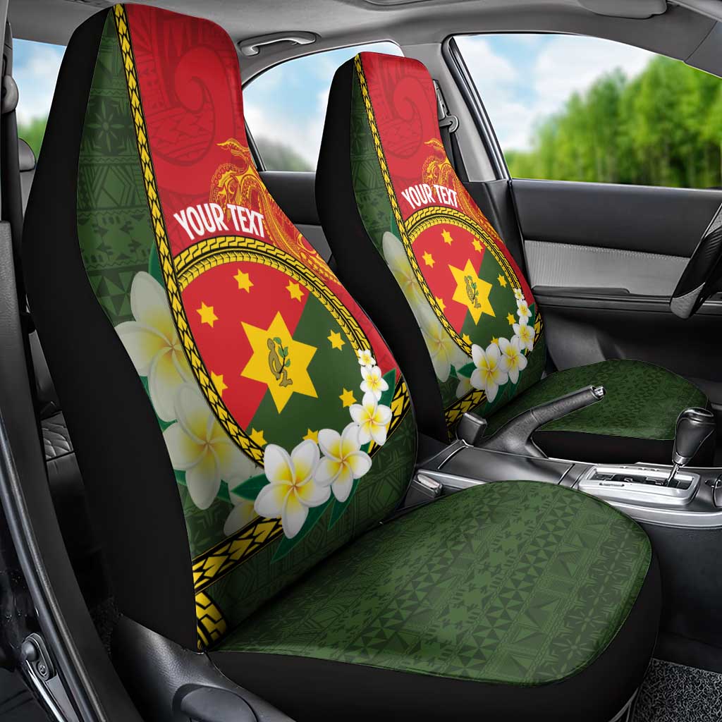 Personalised PNG Isten Hailans Provins Car Seat Cover Papua New Guinea Plumeria Melanesian Pattern LT14 - Polynesian Pride