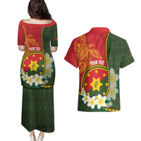 Personalised PNG Isten Hailans Provins Couples Matching Puletasi and Hawaiian Shirt Papua New Guinea Plumeria Melanesian Pattern LT14 - Polynesian Pride
