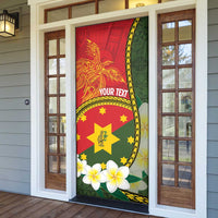 Personalised PNG Isten Hailans Provins Door Cover Papua New Guinea Plumeria Melanesian Pattern LT14 - Polynesian Pride