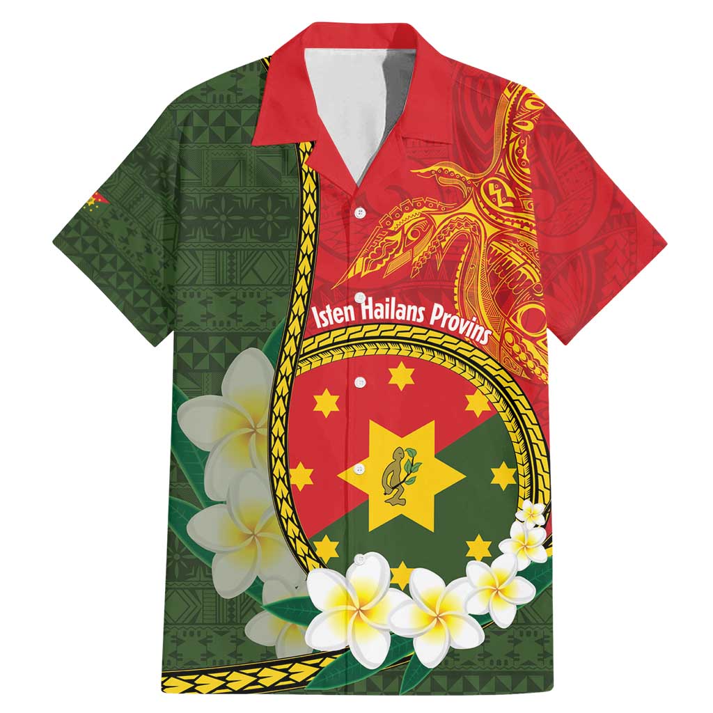 Personalised PNG Isten Hailans Provins Family Matching Mermaid Dress and Hawaiian Shirt Papua New Guinea Plumeria Melanesian Pattern LT14 Dad's Shirt - Short Sleeve Green - Polynesian Pride