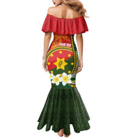 Personalised PNG Isten Hailans Provins Family Matching Mermaid Dress and Hawaiian Shirt Papua New Guinea Plumeria Melanesian Pattern LT14 - Polynesian Pride
