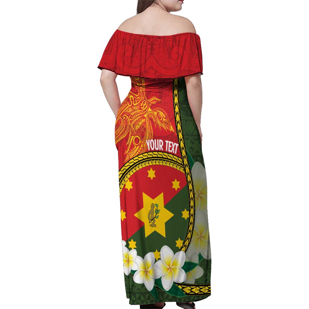 Personalised PNG Isten Hailans Provins Family Matching Off Shoulder Maxi Dress and Hawaiian Shirt Papua New Guinea Plumeria Melanesian Pattern LT14 - Polynesian Pride