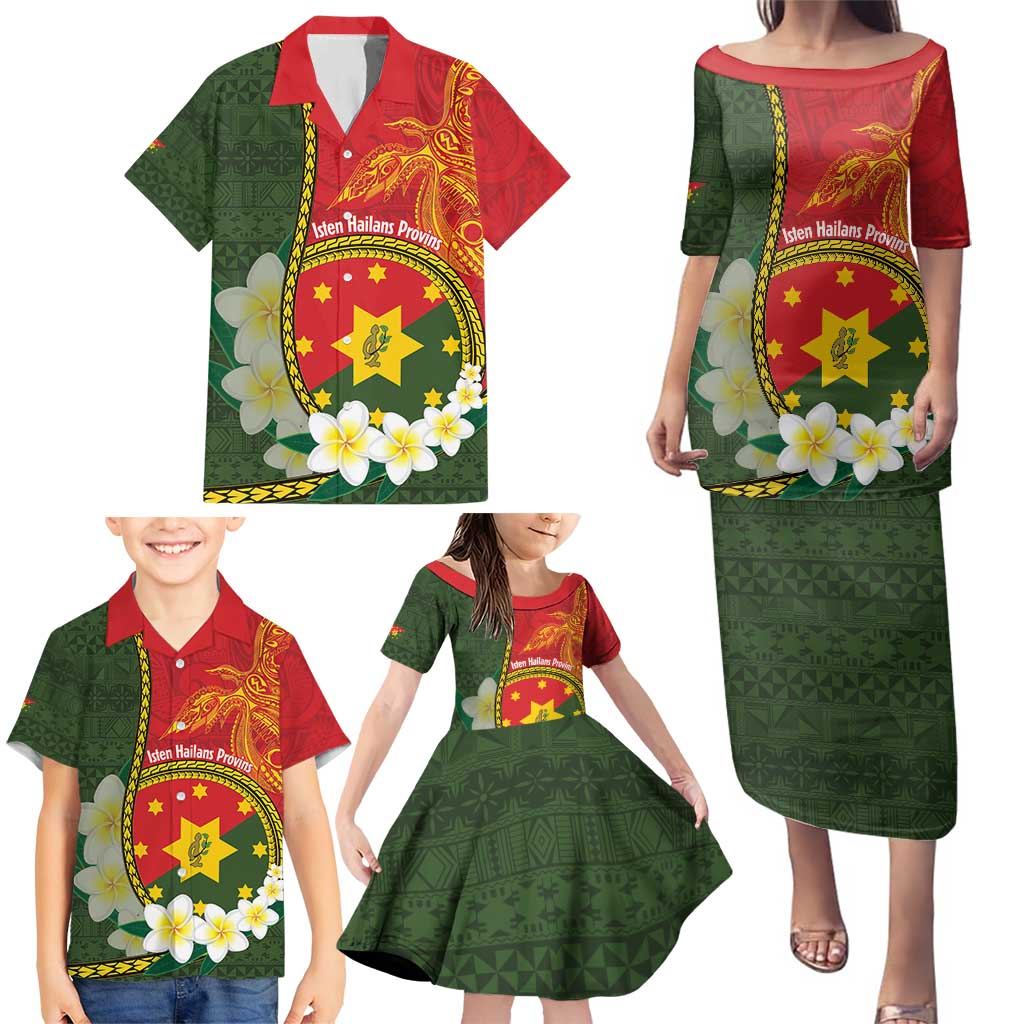 Personalised PNG Isten Hailans Provins Family Matching Puletasi and Hawaiian Shirt Papua New Guinea Plumeria Melanesian Pattern LT14 - Polynesian Pride