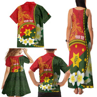 Personalised PNG Isten Hailans Provins Family Matching Tank Maxi Dress and Hawaiian Shirt Papua New Guinea Plumeria Melanesian Pattern LT14 - Polynesian Pride