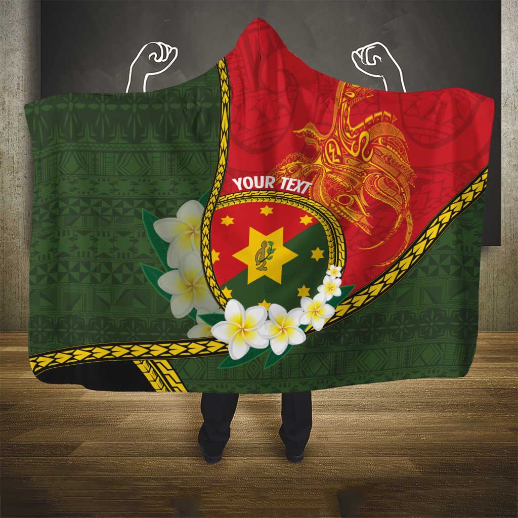 Personalised PNG Isten Hailans Provins Hooded Blanket Papua New Guinea Plumeria Melanesian Pattern LT14 - Polynesian Pride