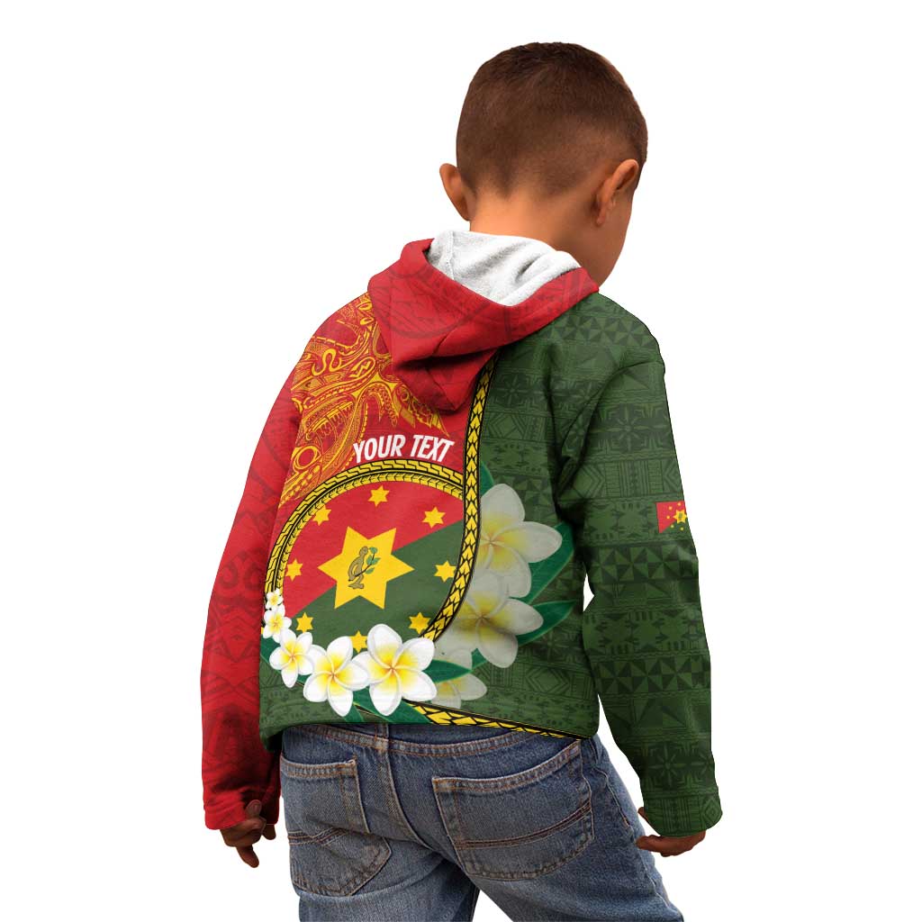 Personalised PNG Isten Hailans Provins Kid Hoodie Papua New Guinea Plumeria Melanesian Pattern LT14 - Polynesian Pride