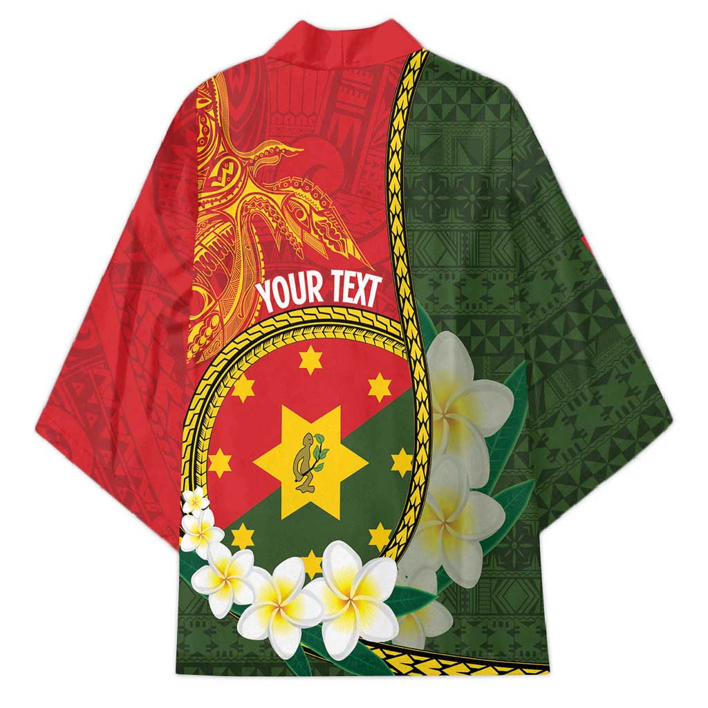 Personalised PNG Isten Hailans Provins Kimono Papua New Guinea Plumeria Melanesian Pattern LT14 - Polynesian Pride