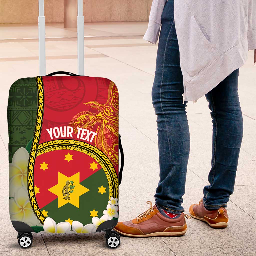 Personalised PNG Isten Hailans Provins Luggage Cover Papua New Guinea Plumeria Melanesian Pattern LT14 Green - Polynesian Pride