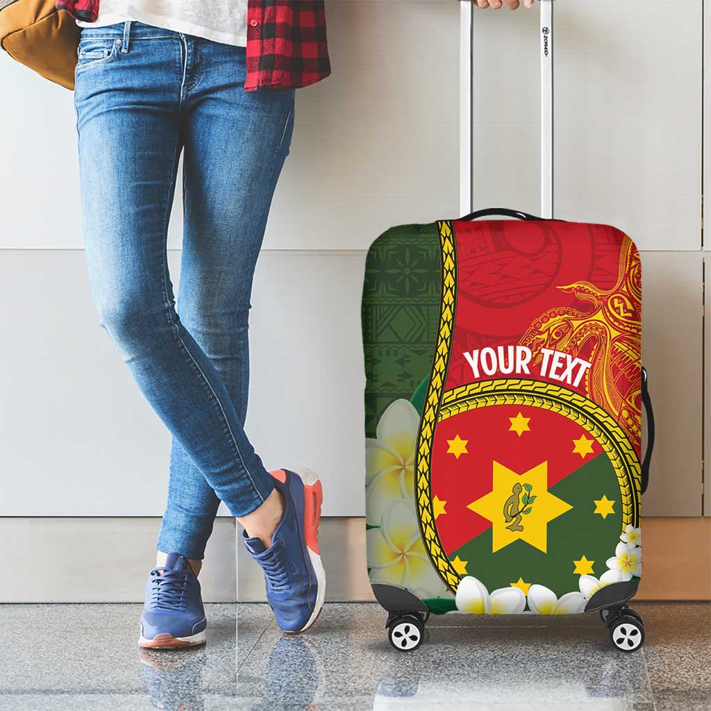 Personalised PNG Isten Hailans Provins Luggage Cover Papua New Guinea Plumeria Melanesian Pattern LT14 - Polynesian Pride