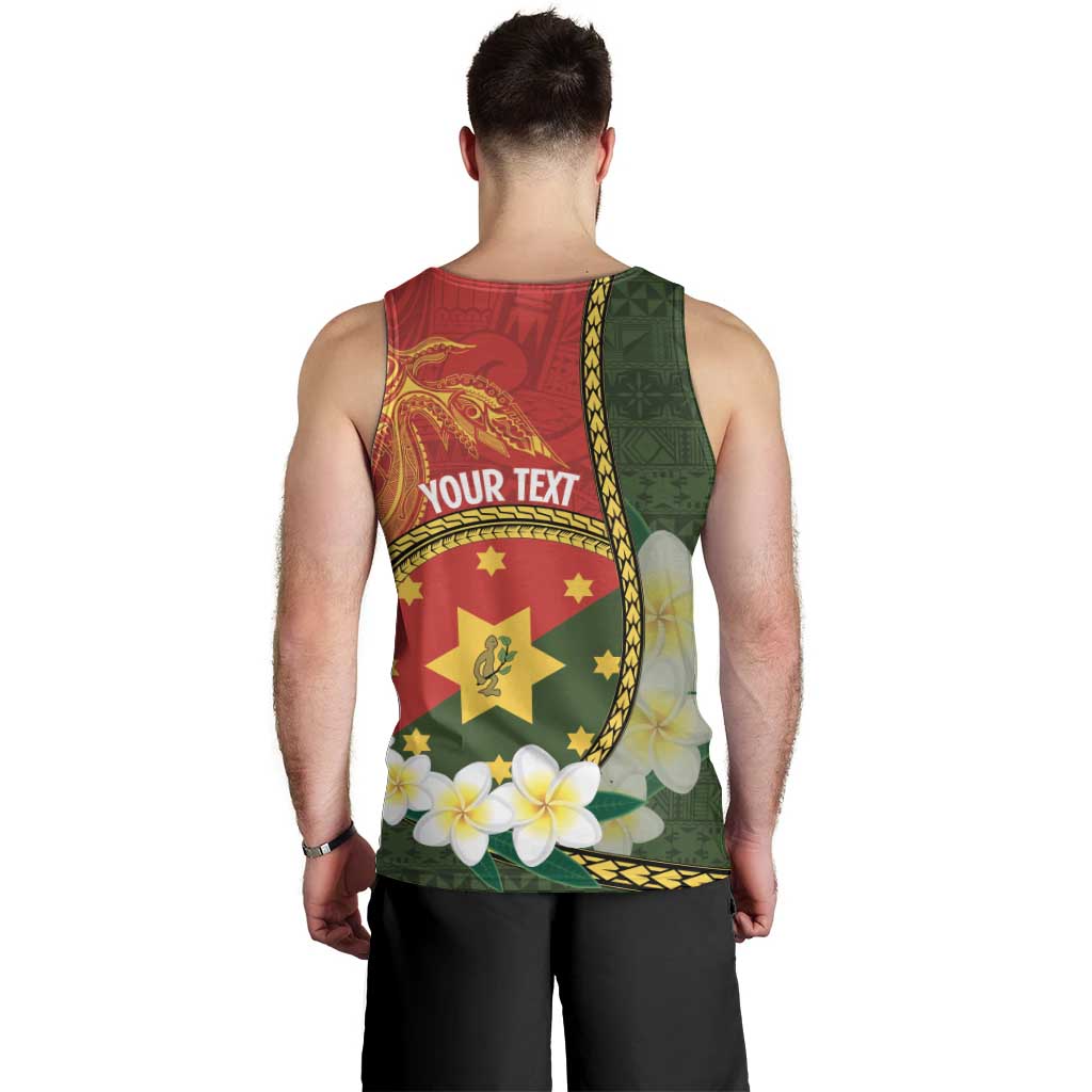 Personalised PNG Isten Hailans Provins Men Tank Top Papua New Guinea Plumeria Melanesian Pattern LT14 - Polynesian Pride