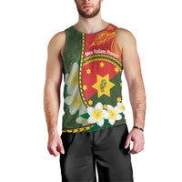 Personalised PNG Isten Hailans Provins Men Tank Top Papua New Guinea Plumeria Melanesian Pattern LT14 - Polynesian Pride