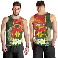 Personalised PNG Isten Hailans Provins Men Tank Top Papua New Guinea Plumeria Melanesian Pattern LT14 - Polynesian Pride