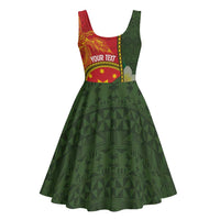 Personalised PNG Isten Hailans Provins Midi Dress Papua New Guinea Plumeria Melanesian Pattern LT14 - Polynesian Pride