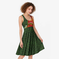 Personalised PNG Isten Hailans Provins Midi Dress Papua New Guinea Plumeria Melanesian Pattern LT14 - Polynesian Pride