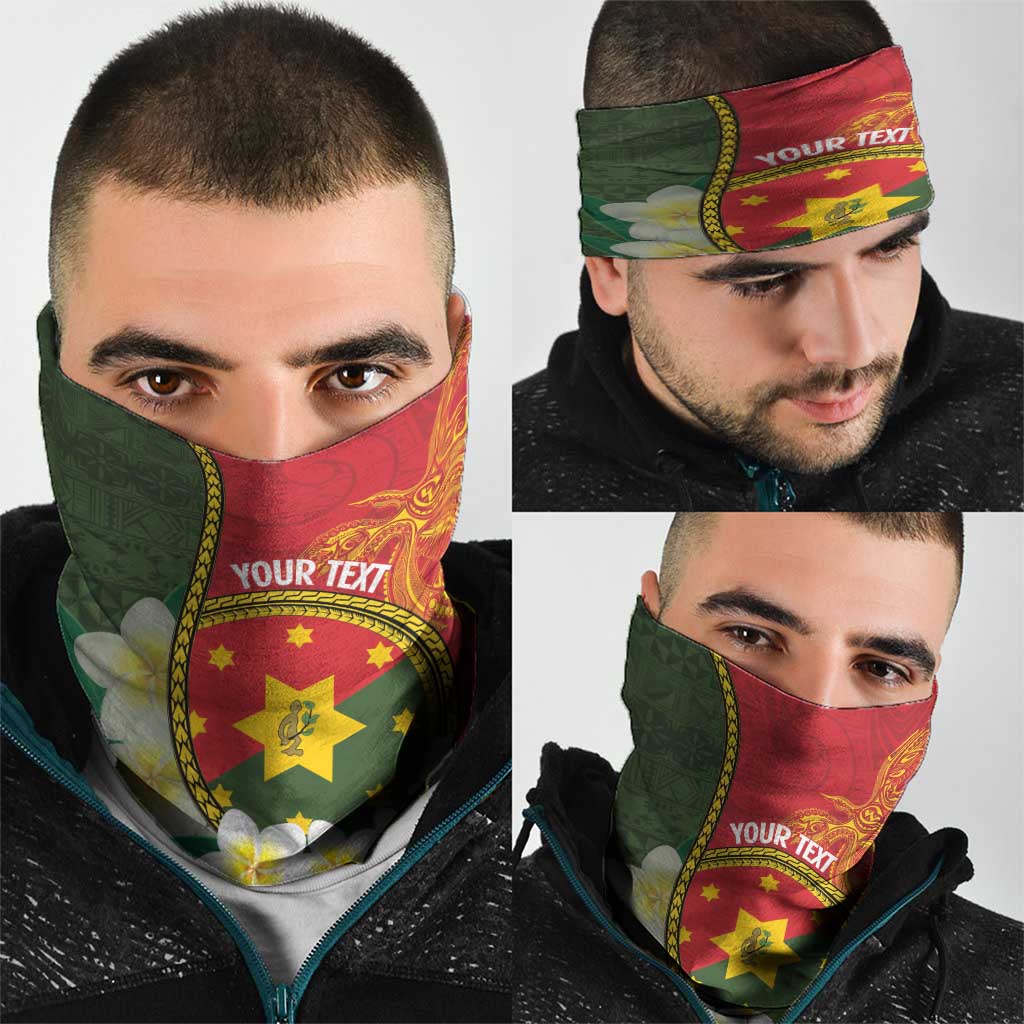 Personalised PNG Isten Hailans Provins Neck Gaiter Papua New Guinea Plumeria Melanesian Pattern LT14 - Polynesian Pride