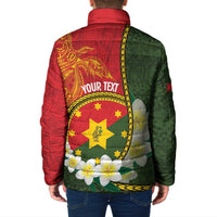 Personalised PNG Isten Hailans Provins Padded Jacket Papua New Guinea Plumeria Melanesian Pattern LT14 - Polynesian Pride