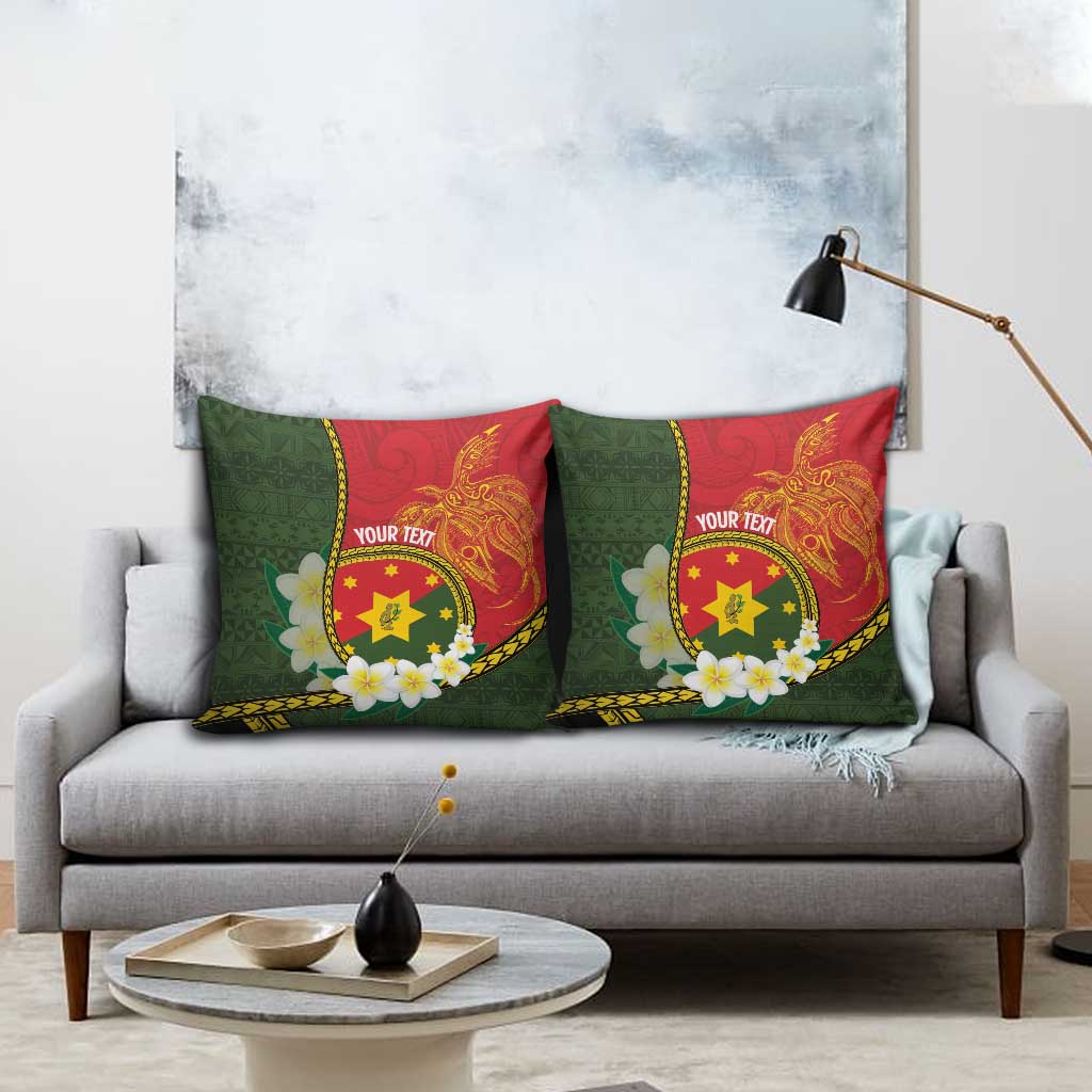 Personalised PNG Isten Hailans Provins Pillow Cover Papua New Guinea Plumeria Melanesian Pattern LT14 - Polynesian Pride