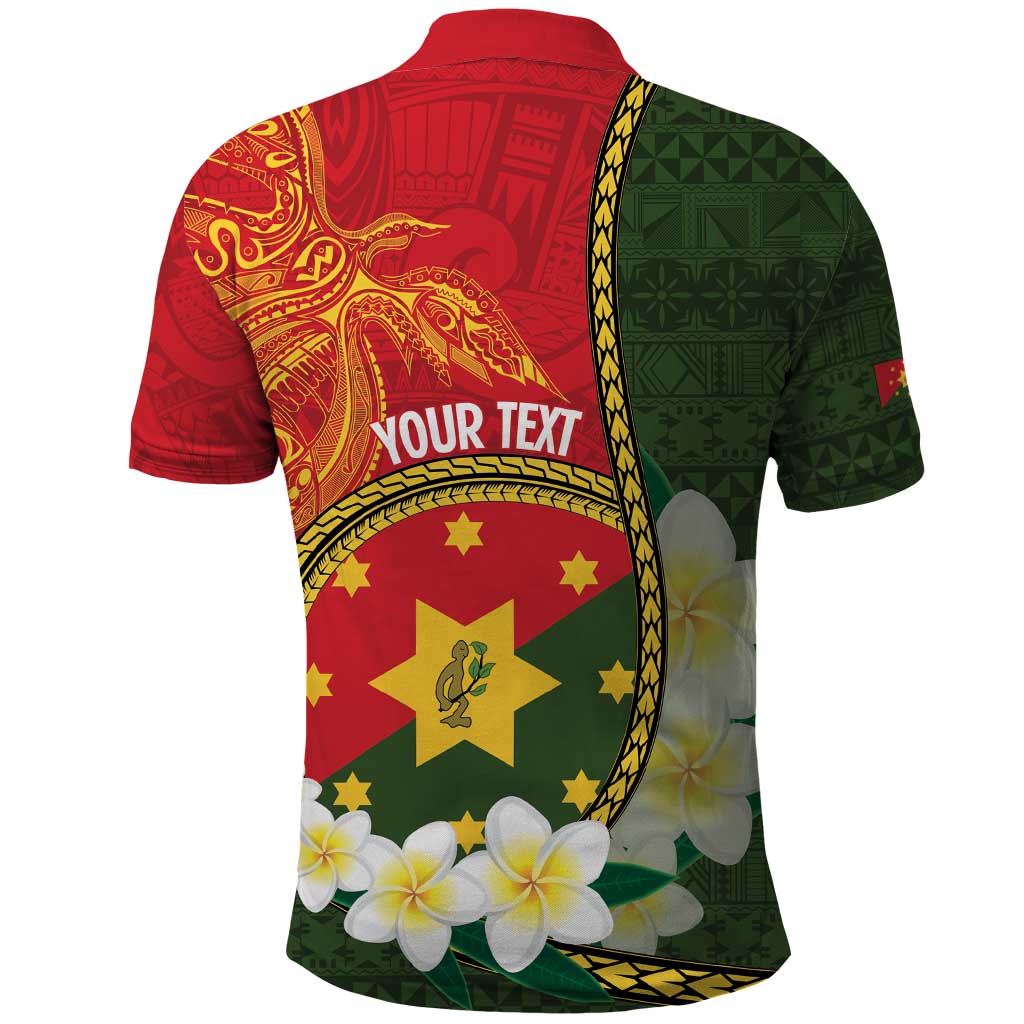 Personalised PNG Isten Hailans Provins Polo Shirt Papua New Guinea Plumeria Melanesian Pattern LT14 - Polynesian Pride