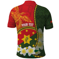 Personalised PNG Isten Hailans Provins Polo Shirt Papua New Guinea Plumeria Melanesian Pattern LT14 - Polynesian Pride