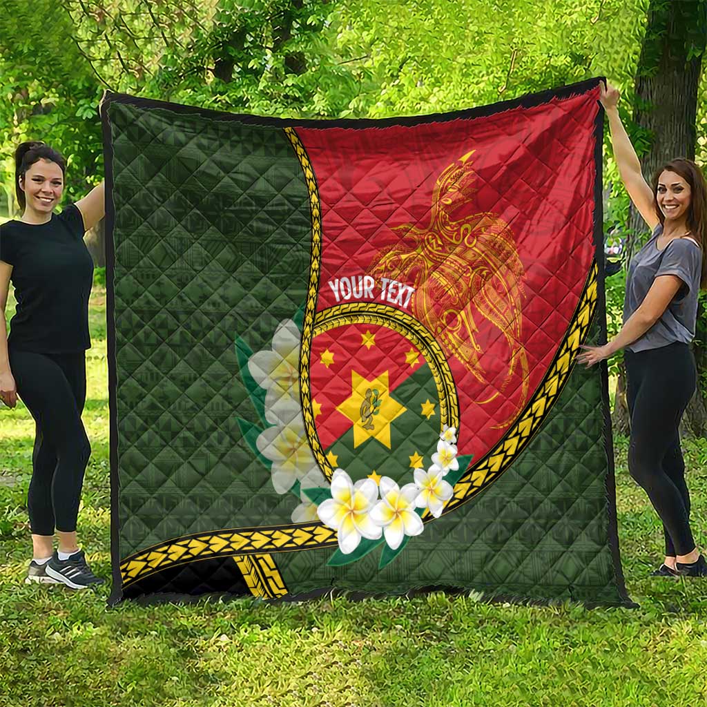 Personalised PNG Isten Hailans Provins Quilt Papua New Guinea Plumeria Melanesian Pattern LT14 - Polynesian Pride
