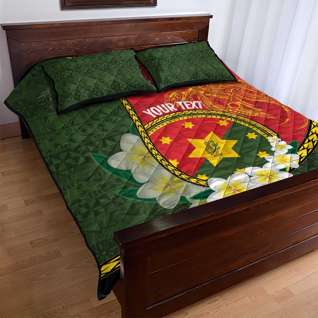 Personalised PNG Isten Hailans Provins Quilt Bed Set Papua New Guinea Plumeria Melanesian Pattern LT14 - Polynesian Pride