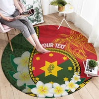 Personalised PNG Isten Hailans Provins Round Carpet Papua New Guinea Plumeria Melanesian Pattern LT14 - Polynesian Pride