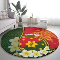 Personalised PNG Isten Hailans Provins Round Carpet Papua New Guinea Plumeria Melanesian Pattern LT14 - Polynesian Pride