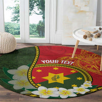 Personalised PNG Isten Hailans Provins Round Carpet Papua New Guinea Plumeria Melanesian Pattern LT14 - Polynesian Pride