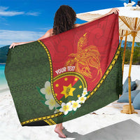 Personalised PNG Isten Hailans Provins Sarong Papua New Guinea Plumeria Melanesian Pattern LT14 One Size 44 x 66 inches Green - Polynesian Pride