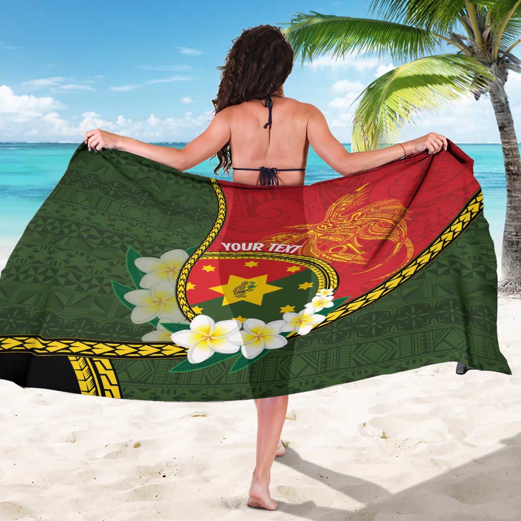 Personalised PNG Isten Hailans Provins Sarong Papua New Guinea Plumeria Melanesian Pattern LT14 - Polynesian Pride
