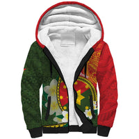 Personalised PNG Isten Hailans Provins Sherpa Hoodie Papua New Guinea Plumeria Melanesian Pattern LT14 Unisex Green - Polynesian Pride