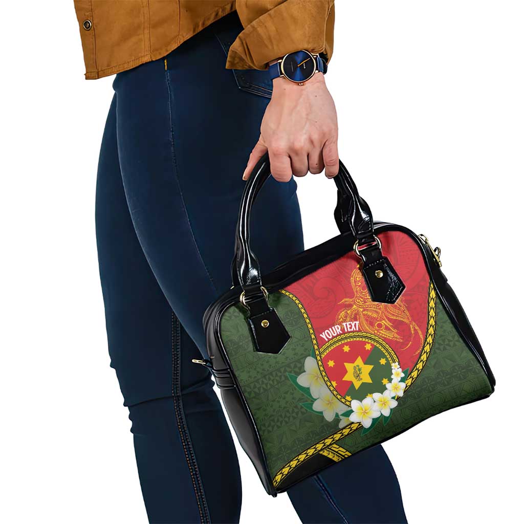 Personalised PNG Isten Hailans Provins Shoulder Handbag Papua New Guinea Plumeria Melanesian Pattern LT14 - Polynesian Pride