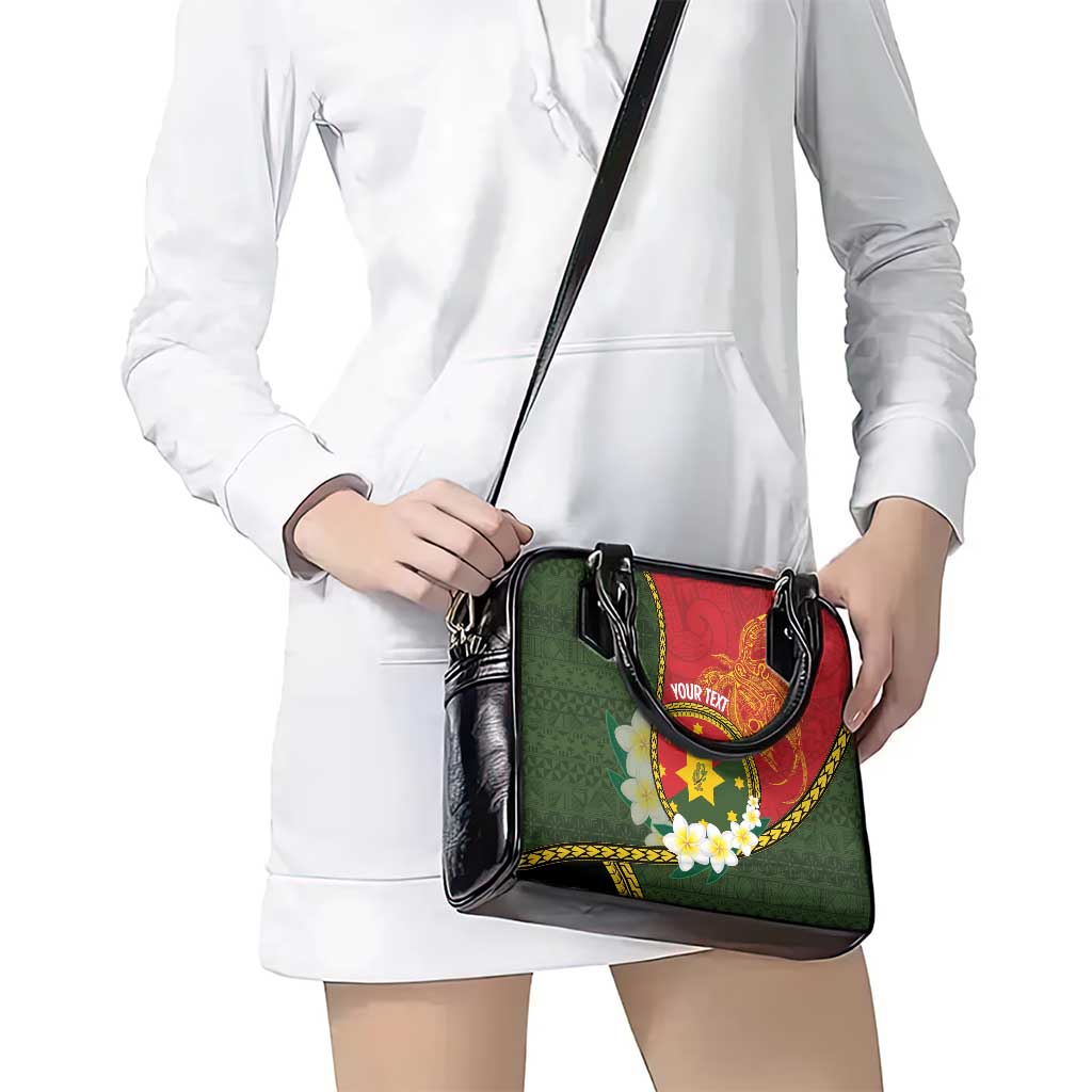 Personalised PNG Isten Hailans Provins Shoulder Handbag Papua New Guinea Plumeria Melanesian Pattern LT14 - Polynesian Pride