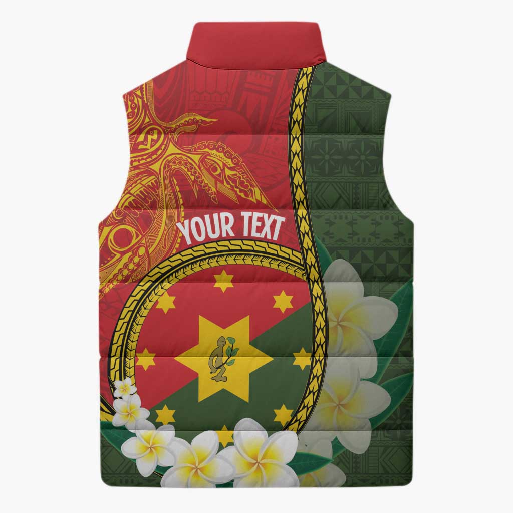 Personalised PNG Isten Hailans Provins Sleeveless Puffer Jacket Papua New Guinea Plumeria Melanesian Pattern LT14 - Polynesian Pride