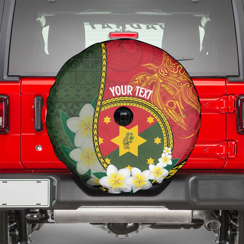Personalised PNG Isten Hailans Provins Spare Tire Cover Papua New Guinea Plumeria Melanesian Pattern LT14 - Polynesian Pride