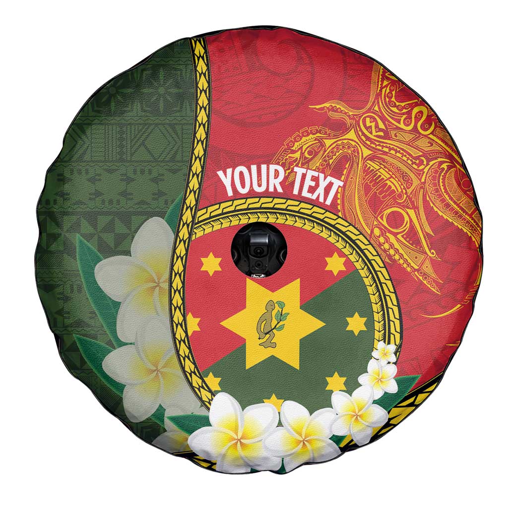 Personalised PNG Isten Hailans Provins Spare Tire Cover Papua New Guinea Plumeria Melanesian Pattern LT14 - Polynesian Pride