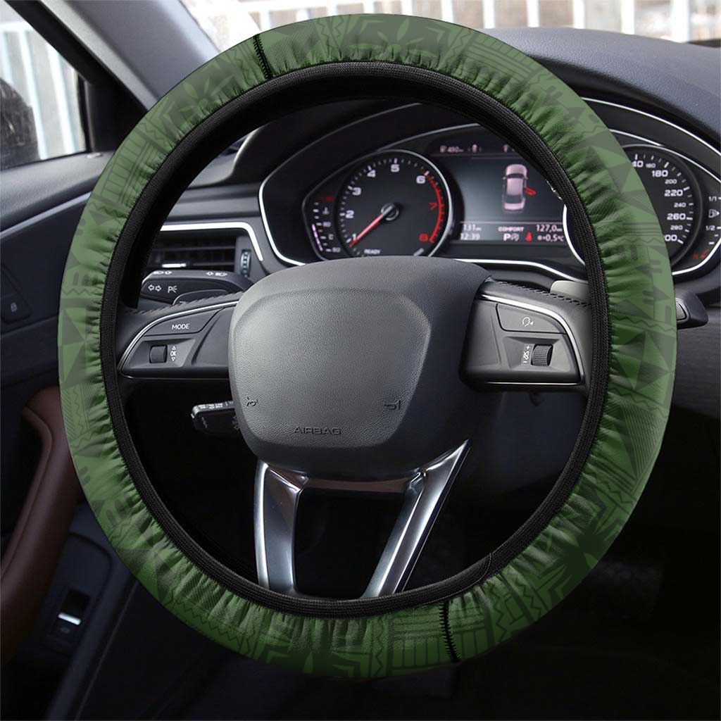 PNG Isten Hailans Provins Steering Wheel Cover Papua New Guinea Plumeria Melanesian Pattern LT14 - Polynesian Pride