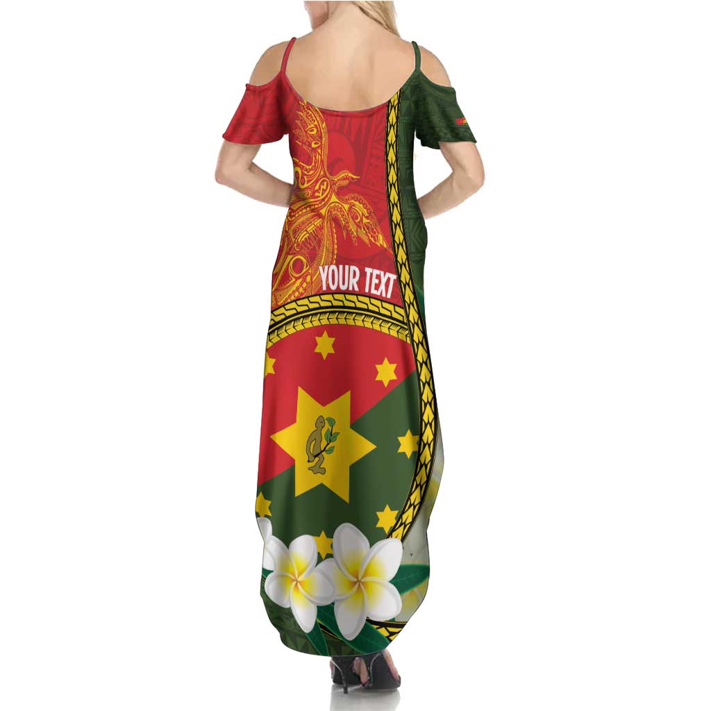 Personalised PNG Isten Hailans Provins Summer Maxi Dress Papua New Guinea Plumeria Melanesian Pattern LT14 - Polynesian Pride