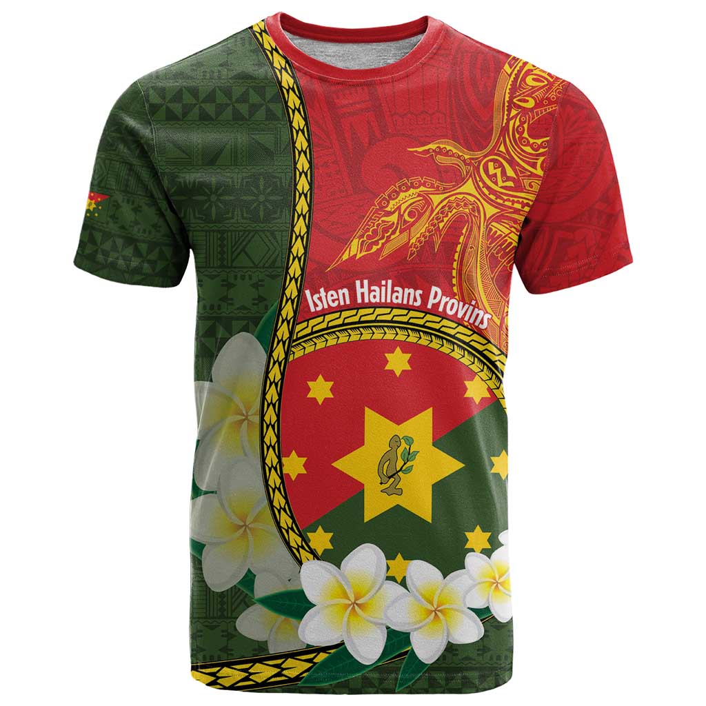 Personalised PNG Isten Hailans Provins T Shirt Papua New Guinea Plumeria Melanesian Pattern LT14 Green - Polynesian Pride