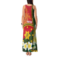 Personalised PNG Isten Hailans Provins Tank Maxi Dress Papua New Guinea Plumeria Melanesian Pattern LT14 - Polynesian Pride