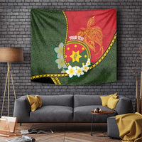 Personalised PNG Isten Hailans Provins Tapestry Papua New Guinea Plumeria Melanesian Pattern LT14 Green - Polynesian Pride