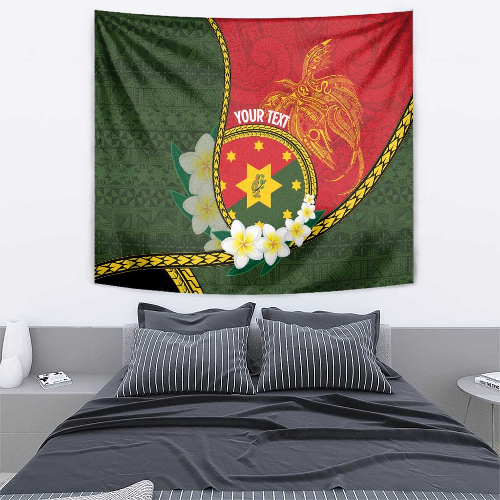 Personalised PNG Isten Hailans Provins Tapestry Papua New Guinea Plumeria Melanesian Pattern LT14 - Polynesian Pride
